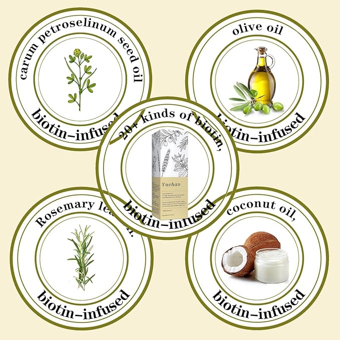 Hair oil that promotes growth | Rosemary Oil | With 20+ Biotin, Nourishes The Scalp, Improves Blood Circulation,Rid of Itchy & Dry Scalp, Nourishing for Split Ends【100% New 2.02 Ounces 60ML】