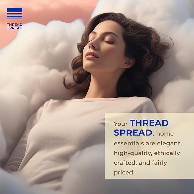 THREAD SPREAD 100% Egyptian Cotton Pillow Cases King - 1000 Thread Count Pillow Cases King Size Set of 2, Soft Cooling & Breathable Extra Long Staple Sateen Weave Cotton Pillow Covers for Bed - Sand
