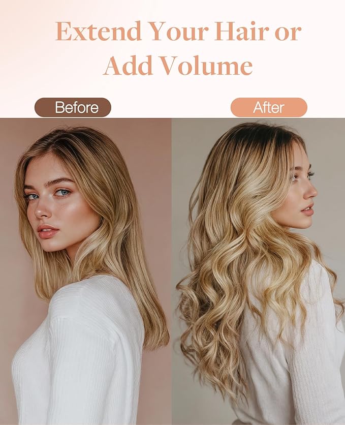 GOO GOO Invisi Edge Tape in Hair Extensions Human Hair, 18AT60A Pearl Ash Blonde Highlights 20pcs 20inch 50g, Virgin Remy Hair, Seamless Injected Tape, Natural Look