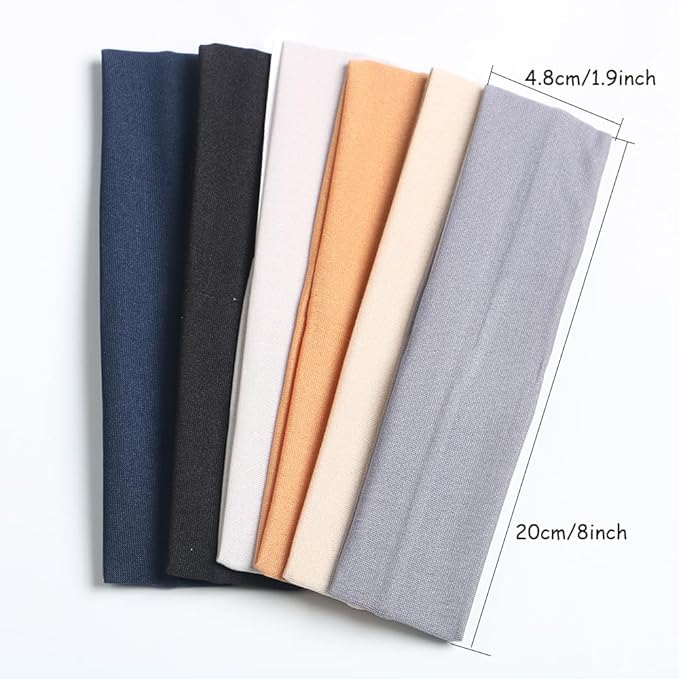 Headbands for Women,12PCS,Soft Stretch Elastic Yoga Sport Headbands