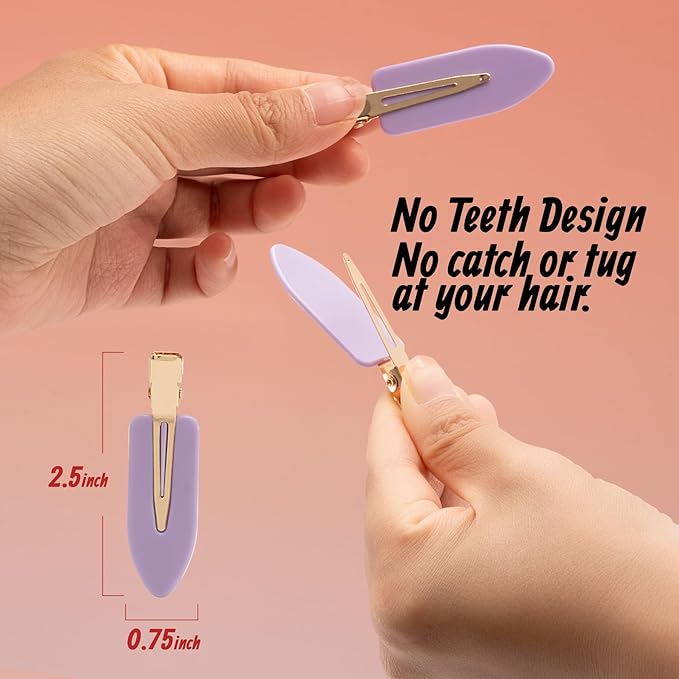 8 Pcs No Bend Hair Clips No Crease Duckbill Barrettes for Salon Hairstyle Women Girls - Flat Creaseless Alligator Hair Clips (Pink+Purple)