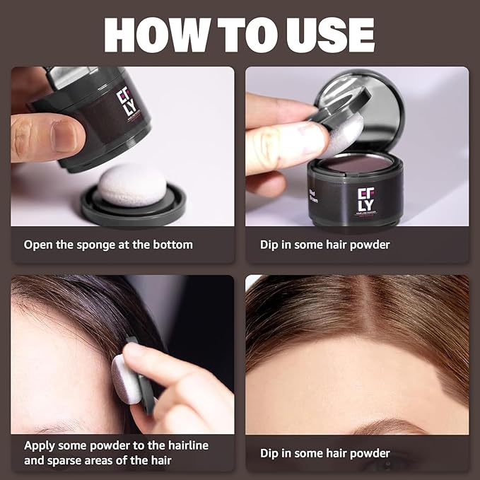 Root touch up hair color powder-Instantly Conceals Hair Loss and Thinning, Gray hair Cover Up Powder, hairline Powder Toppers and Fibers for Men & Women (Medium Brown, 0.35 ounce)