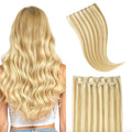 GOO GOO Clip in Hair Extensions Real Human Hair, Remy Human Hair Extensions Clip ins for Women, Natural Human Hair, 20inch 80g 2Pcs, #16/22 Light Blonde Highlighted Golden Blonde