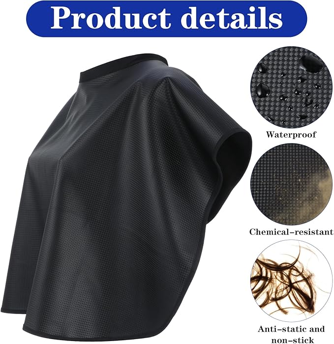 Makeup Cape Hair Dye Cape for Women, PU Waterproof Beauty Salon Short Smock, Professional Shampoo Capes for Hair Dye, Comb-out, Styling, Shampoo
