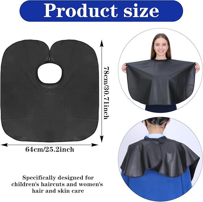 Makeup Cape Hair Dye Cape for Women, PU Waterproof Beauty Salon Short Smock, Professional Shampoo Capes for Hair Dye, Comb-out, Styling, Shampoo