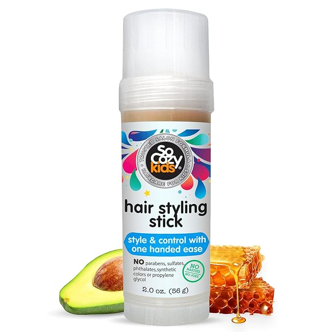 So Cozy Kids Hair Wax Stick, Easy & Quick Styling Wax Stick for Hair (2 Oz) Flyaway Hair Tamer, Slick Back & Shape with Precision, No Parabens, Sulfates, Synthetic Colors or Dyes