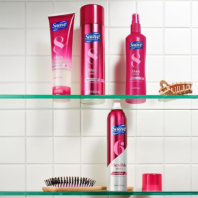 Suave Hairspray Max Hold Variety 2-Pack, Unscented & Scented Formulas – Aerosol Hairspray, 11 Oz Ea.