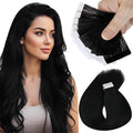 Sunny Hair Tape in Hair Extensions Real Human Hair Invisible Remy Hair Extensions Tape ins for Women Jet Black 20 inch 25G