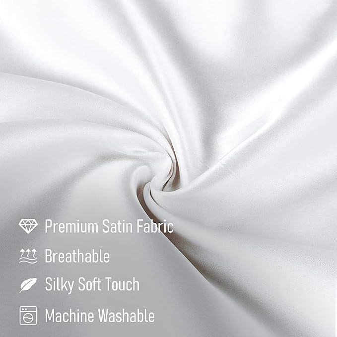 Tyfitb Satin Pillowcase Set for Hair & Skin Care – Cooling, Hypoallergenic, Anti-Frizz, Wrinkle-Free – Soft, Luxurious Pillowcases with Envelope Closure – 2-Pack, Standard Size 20x26, Gift-Ready