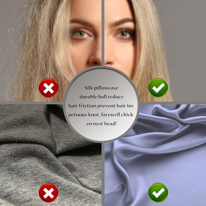 Silk Pillowcase for Hair and Skin,Soft,Breathable and Sliky 100% Standard Size Pillow Cases Set of 2,Both Sides Natural Mulberry Silk Pillowcases with Hidden Zipper(Standard Size 20"X 26",2pcs)