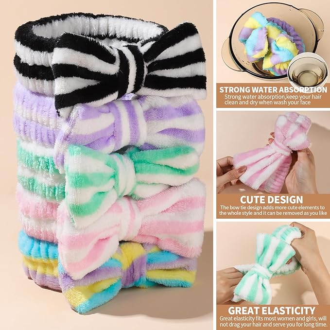 Teenitor Makeup Headband, Spa Headband For Girls, Bow Headbands, Fluffy Headbands for Washing Face, Skincare