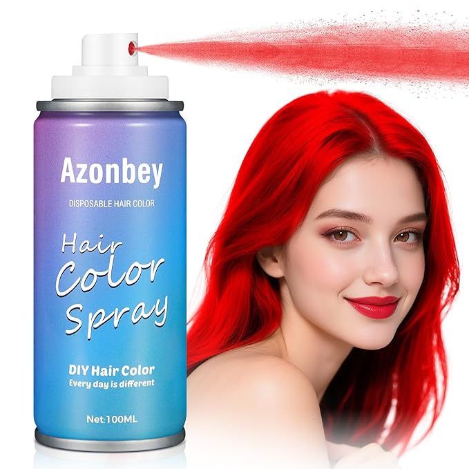 Halloween Hair Spray,Temporary Hair Color Spray for Women Kids Men,Washable Hairspray,Colored Hair Spray,Color Hairspray for Halloween,Party,Cosplay,Christmas Day (03#Red)