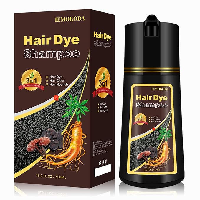 Hair Dye Shampoo for Women & Men - 3-in-1 Hair Color & Care, Gentle Covers Gray Hair in Minutes, Easy At-Home Color Shampoo Hair Dye, Formulated for Color Treated Hair, 16.9 Fl Oz (Dark Coffee)