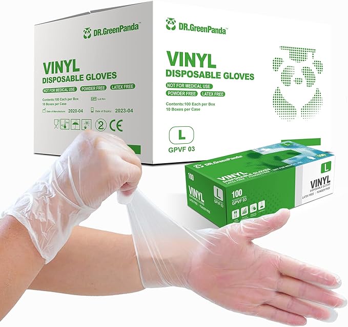 Clear Vinyl Food Safe Disposable Gloves Latex Free Powder Free for Food Prep Handling Cooking Cleaning