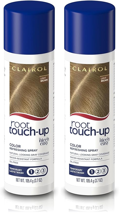 Clairol Root Touch-Up by Nice'n Easy Temporary Hair Coloring Spray, Light Brown Hair Color, Pack of 2