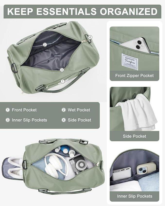 Gym Bag Womens,Travel Duffel Carry on Bag Sport Tote Bag Weekend Overnight Bag