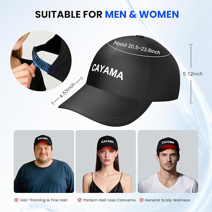 Red Light Hair Growth Cap, Red Light Therapy for Hair Growth, 528 LEDs, 4 Modes & 3 Levels, Portable Rechargeable Hair Care Cap with 5000mAh Remote for Men & Women