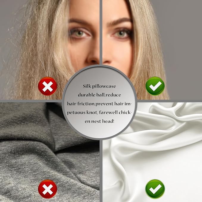 Silk Pillow Cases 2 Pack Soft Breathable and Sliky Standard Size Pillow Cases Set of 2,Natural Mulberry Satin Silk Pillowcase with Hidden Zipper for Hair and Skin (Ivory,20"X 26",2pcs)
