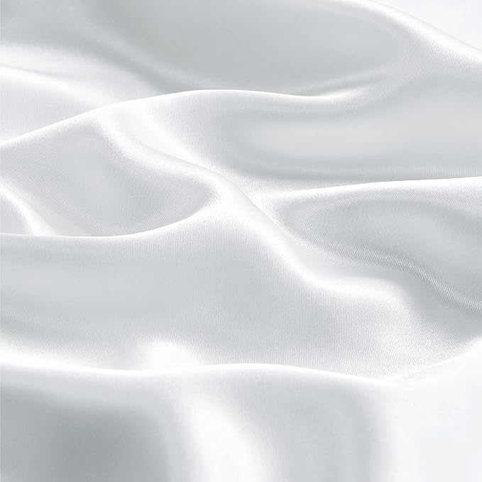 BEDELITE Satin Pillowcase with Zipper, White King Size Pillow Cases Set of 2, Super Soft and Cooling Similar to Silk Pillow Cases, Gift for Women Men(20x40 Inches)