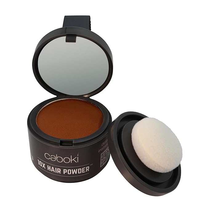 Caboki 10X Hair Volumizer for Thinning Hair: Root Touch Up, Fill in Hairline & Edges, Cover Bald Spots and Gray. TALC-Free, Healthful Powder for Men and Women. Light Auburn