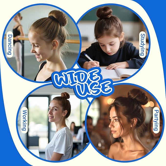 TsMADDTs Bobby Pins and Hair Nets Set, Hair Accessories for Women with Invisible Nets for Ballet Bun(11.81&19.86IN), U Pins for Dance(1.37&2.36IN), Elastic Bands, Clear Rubber Bands