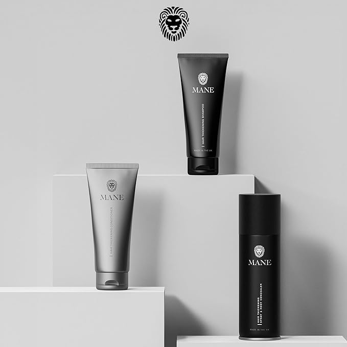 Mane Hair Thickening Spray & Root Touch Up, Seal & Control Combo Pack, Instantly Thicker Hair for Men & Women, Fill in Hairlines and Hide Thinning and Fine Patches - Auburn, 12 Colors (6.76 oz)