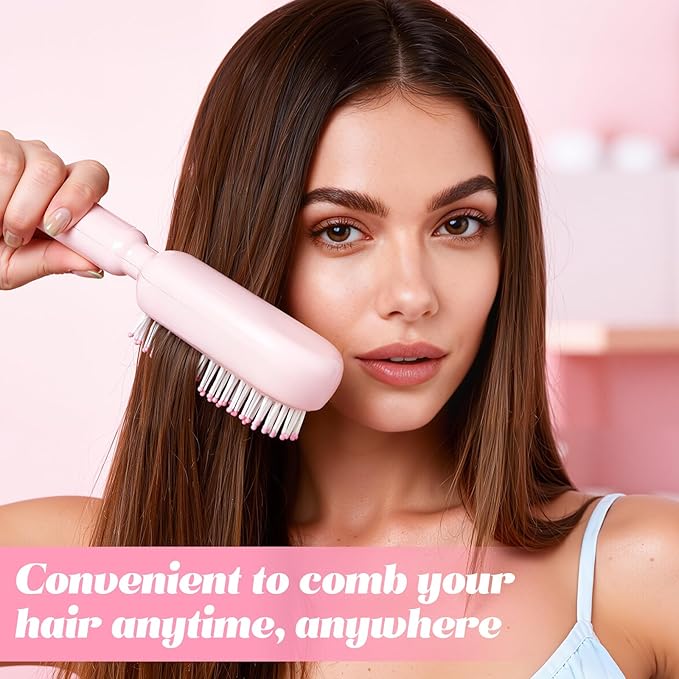 Retractable Cushion Massage Comb Brush, Anti-Static Easy-Clean Massage Comb,Air Cushion Massage comb,Smooth Clean Detangling Comb for All Hair Types (Blue)