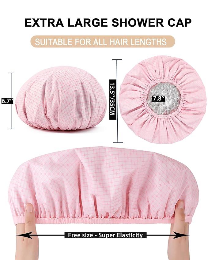 YIZIJIZI 2 Pieces Heat Cap for Deep Conditioning, Conditioning Cap Made of Aluminum Foil for Home and Salon Use, Hair Dyeing（pink）
