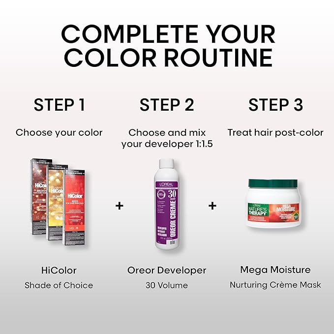 L'OREAL TECHNIQUE HiColor Reds Permanent Hair Color - Lifts Dark Hair in One Step Leaving No Brassiness, Rich & Smooth Creme Formula, Intense & Long-Lasting Color, H10 Copper Red