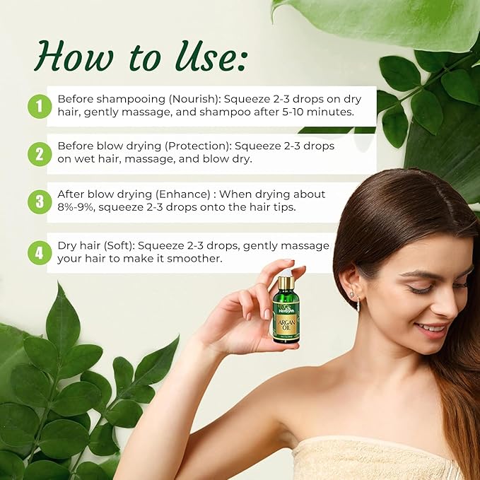 Herbishh Argan Oil & Hair Mask Combo For Deep Conditioning Treatment – Argan Oil for Hair Repair & Frizz Control (30ml) & Argan Hair Mask for Hydration (150ml), Sulfate & Paraben Free