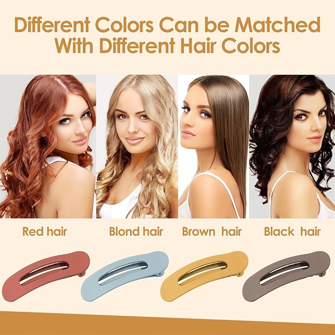 Small Flat Hair Clips for Women Lay Down Clips for Thin Hair Accessories 8pack