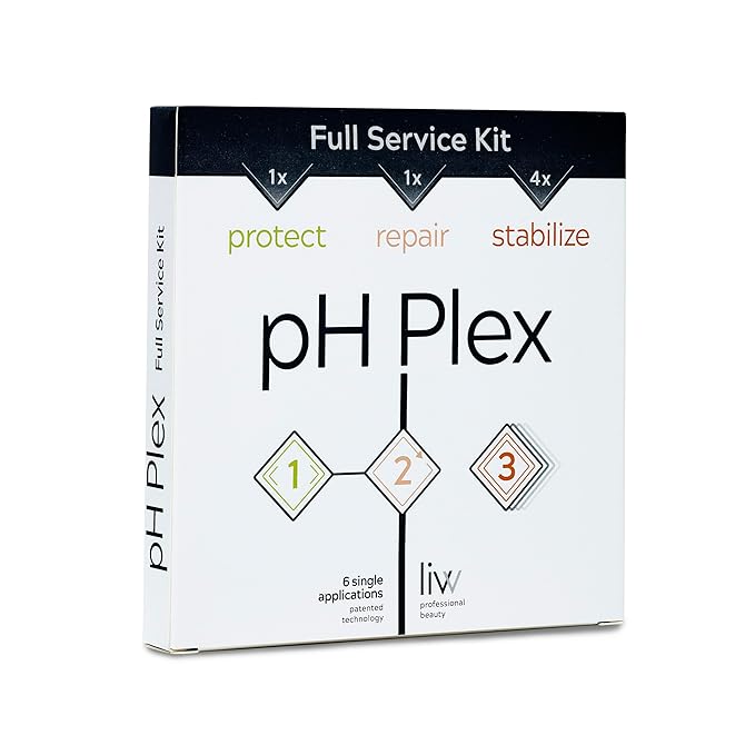 LIW pH Plex Full Service Kit - Protect, Repair & Stabilize Hair Care Treatment for All Hair Types - Use with Home Hair Color & Bleach Products - 1 Month Supply