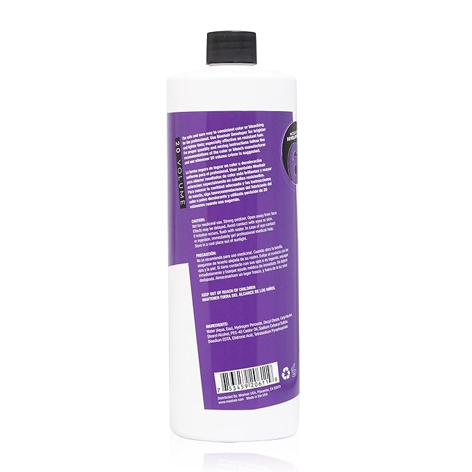 Moehair Hair Color Developer 20 Volume 6% Crème | Professional Hair Coloring Developer for Brighter and Lighter Tints |Color Depositing Conditioner for Curly Hair Products | Made in USA | 32fl oz