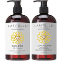 Laritelle Organic Shampoo 17 oz + Conditioner 16 oz | Prevents Hair Loss, Promotes Hair Growth | Argan Oil, Rosemary, Ginger & Cedarwood | NO GMO, Sulfates, Gluten, Alcohol, Parabens, Phthalates