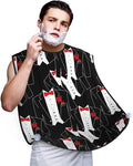 Professional Beard Bib, Non-Stick Hair Catcher Apron Waterproof, Shaving Grooming Essential for Men Dad, Tuxedo Red Rose Black Shave Bib
