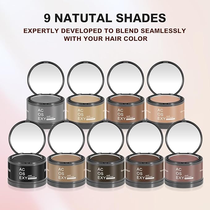 Root Touch Up Powder - Instant Gray Hair Coverage for Hairline, Eyebrows, Beard Line and Bald Spots (Coffee)