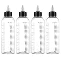 Segbeauty 8.5oz Twist Top Applicator Bottle, 4pcs 250ml Measured Hair Dye Bottles, Clear Empty Hair Oil Bottle with Ratio Graduated Scale, Hair Color Squeeze Bottle Application Bottles for Hair Dyeing