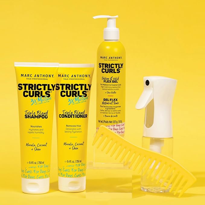 Marc Anthony Define & Hold Flex Hair Styling Gel, Strictly Curls - Medium to Coarse Curls - High Hold, Long-Lasting Frizz Control & Added Shine with Shea Butter - Anti-Frizz Hair Products for Women