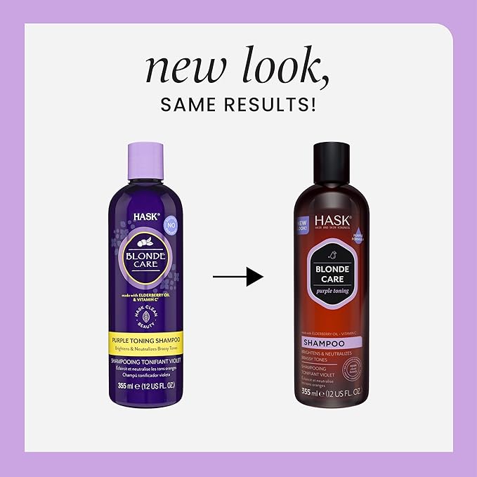 HASK Blonde Care Shampoo + Conditioner Set for Blonde Hair | Sulfate-Free, Gluten-Free, Vegan, Color Safe | 12oz each