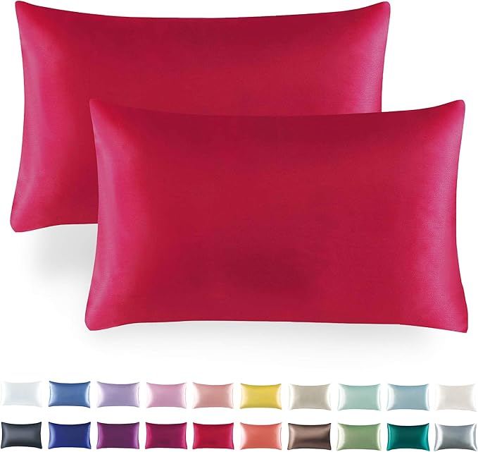 Tyfitb Satin Pillowcase Set for Hair & Skin Care – Cooling, Hypoallergenic, Anti-Frizz, Wrinkle-Free – Soft, Luxurious Pillowcases with Envelope Closure – 2-Pack, Standard Size 20x26, Gift-Ready