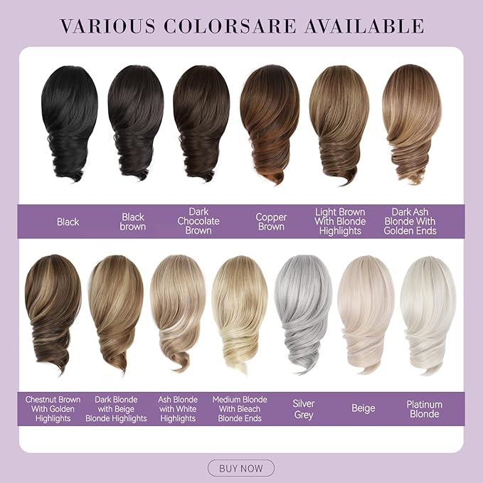 Claw Clip Ponytail Extension - 12 Inch Curly Ponytail Extension, Wavy Pony Tails Hair Extensions, Synthetic Hair Extensions Ponytail, Clip On Ponytails for Women (Dark Ash Blonde With Golden Ends)