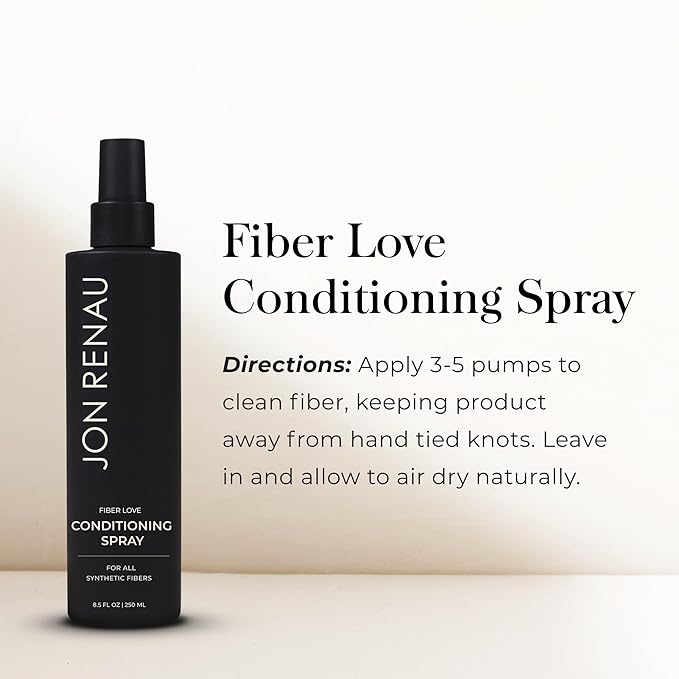 Jon Renau Fiber Love Synthetic Conditioning Spray, Leave In Conditioner for Wigs & Hair Extensions, Detangler Spray for Synthetic Hair, Paraben and Sulfate Free Wig Care, 8.5 oz