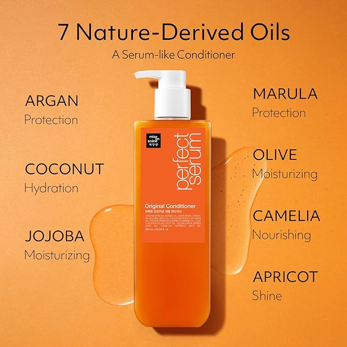 Mise En Scene Perfect Serum Original Conditioner For Damaged Hair, Nutrient Care With Argan Oil, Containing Jojoba-Seed-Oil For Smooth, Glossy Texture, 22.99 Fl. Oz.