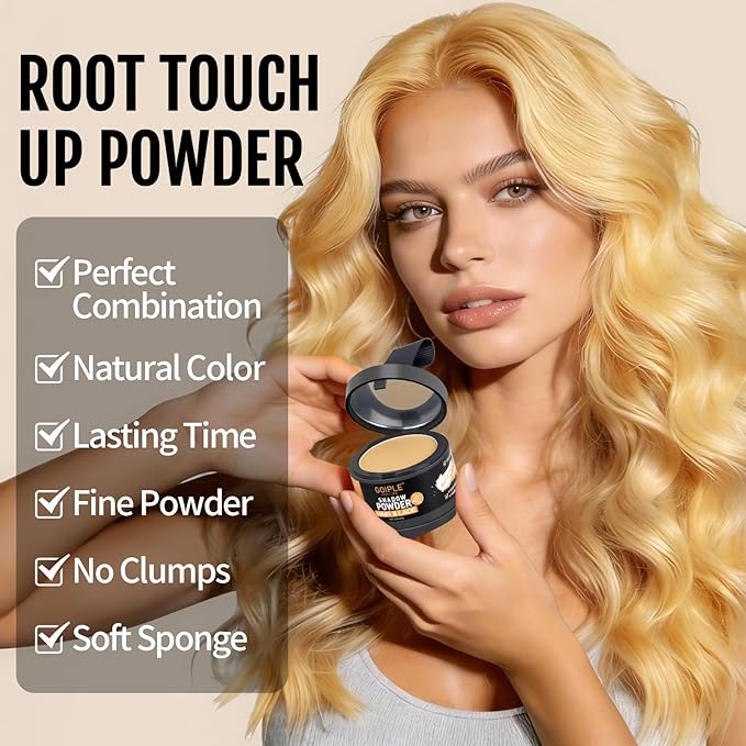 Root Cover Up Powder Hairline Powder for Women Root Touch Up Hair Color for Bald Spots, Eyebrows, Beard Line, Light-Blonde Hair Fibers for Thinning Hair Shadow Cover Up 2 Pack (Light Warm Brown)