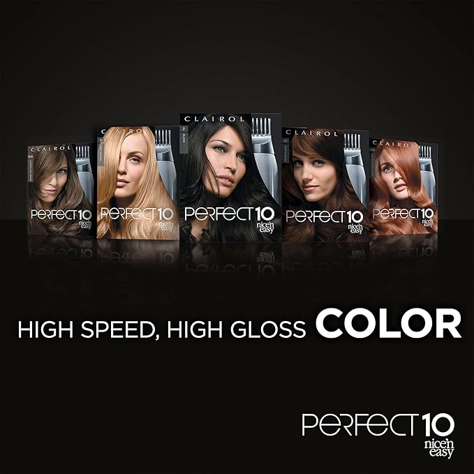 Clairol Nice'n Easy Perfect 10 Permanent Hair Dye, 6R Light Auburn Hair Color, Pack of 2