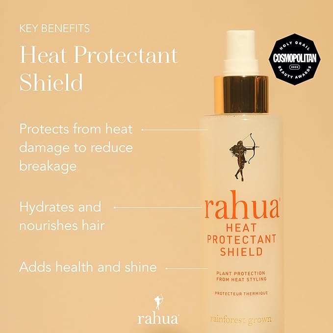 Rahua Heat Protectant Shield Spray, Vegan Lightweight Heat Protection for All Hair Types, Thermal Styling Primer, Morete & Hibiscus, Shea & Quinoa, Tropical Guava & Coconut Scent, 6.5 Fl Oz