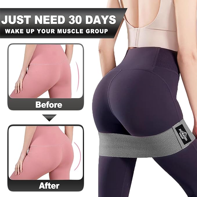 Fabric Resistance Bands for Working Out, 6Pack Non-Slip Exercise Bands for Women and Men, Fabric Booty Bands for Home, Fitness, Pilates, Stretching
