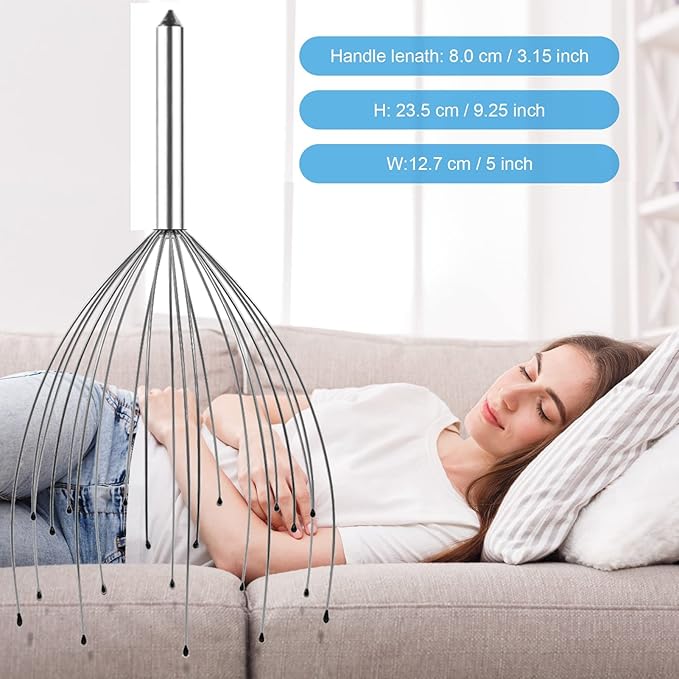 Stocking Stuffers, 2 Pack Scalp Massagers, 20 Fingers Hand-held Massage Tingle, Head Massagers for Deep Relaxation, Stress Relief and Hair Stimulation Christmas Presents