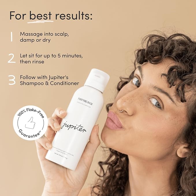 Jupiter Scalp Mask, Volcanic Ash for Exfoliation and Oil Absorption, Weekly Reset for Dry Itchy Scalp, Color Safe, Sulfate-Free, Vegan, Natural Fragrance, Unisex, 0.14 kg, 5 fl oz