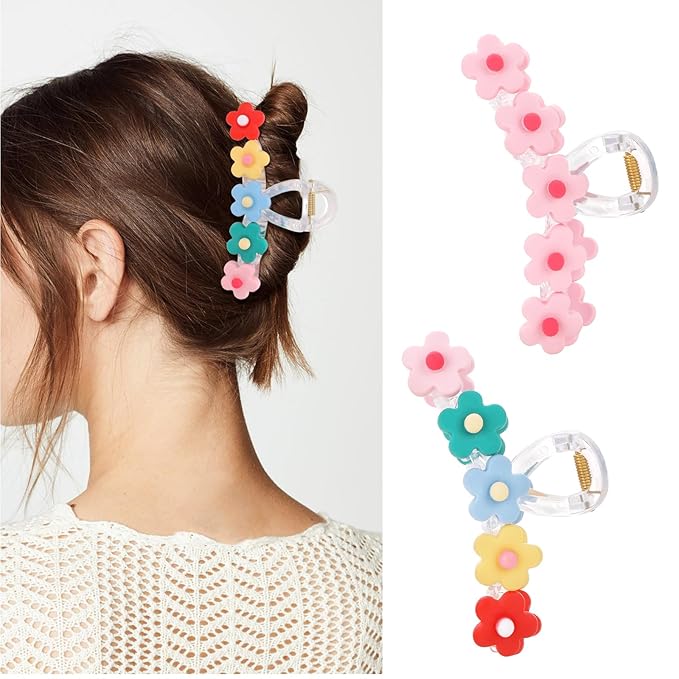 Hair Claw Clips for Women,2Pcs Large Non-Slip Metal Sparkly Butterfly Hair Clips Strong Hold Hair Accessories for Thin & Thick Hair